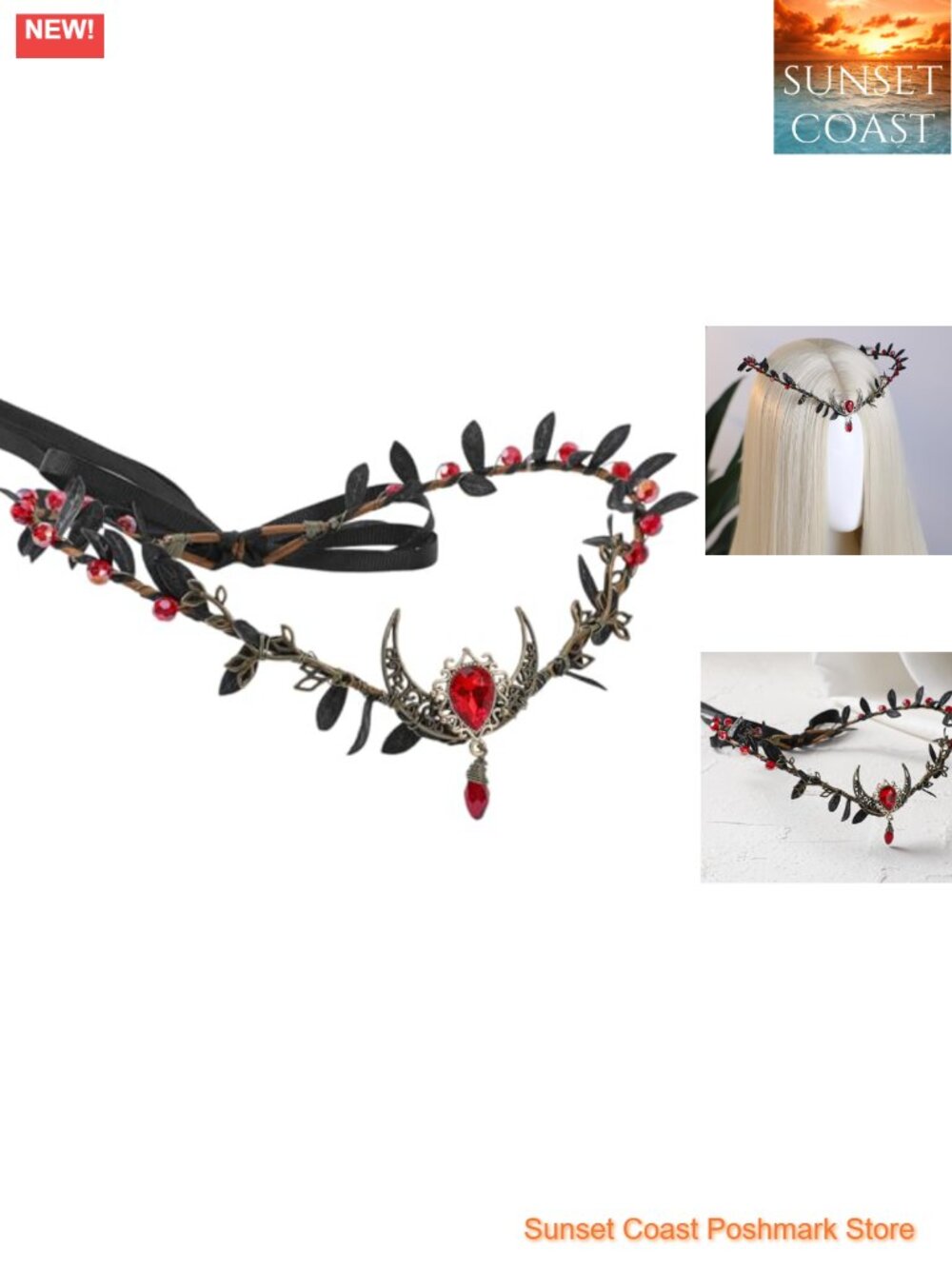Elf Moon Circlet Crown Renaissance Faire Fairy Costume Headpiece